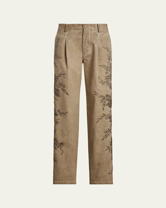Fallon Embellished Cotton Chino Pants